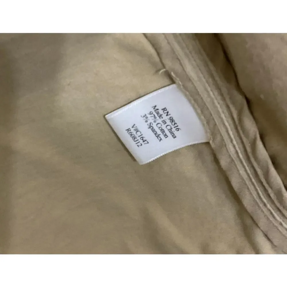 Coldwater Creek Tan Pleated Jacket Button Front Cotton Stretch Womens Sz 3X Plus